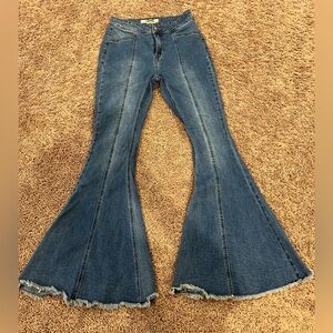 Women's Rock and Roll Flared Blue Jeans